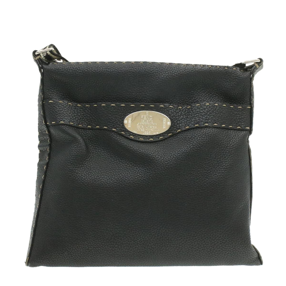 FENDI Shoulder Bag Leather Black Auth rd1013 - Picture 2 of 16